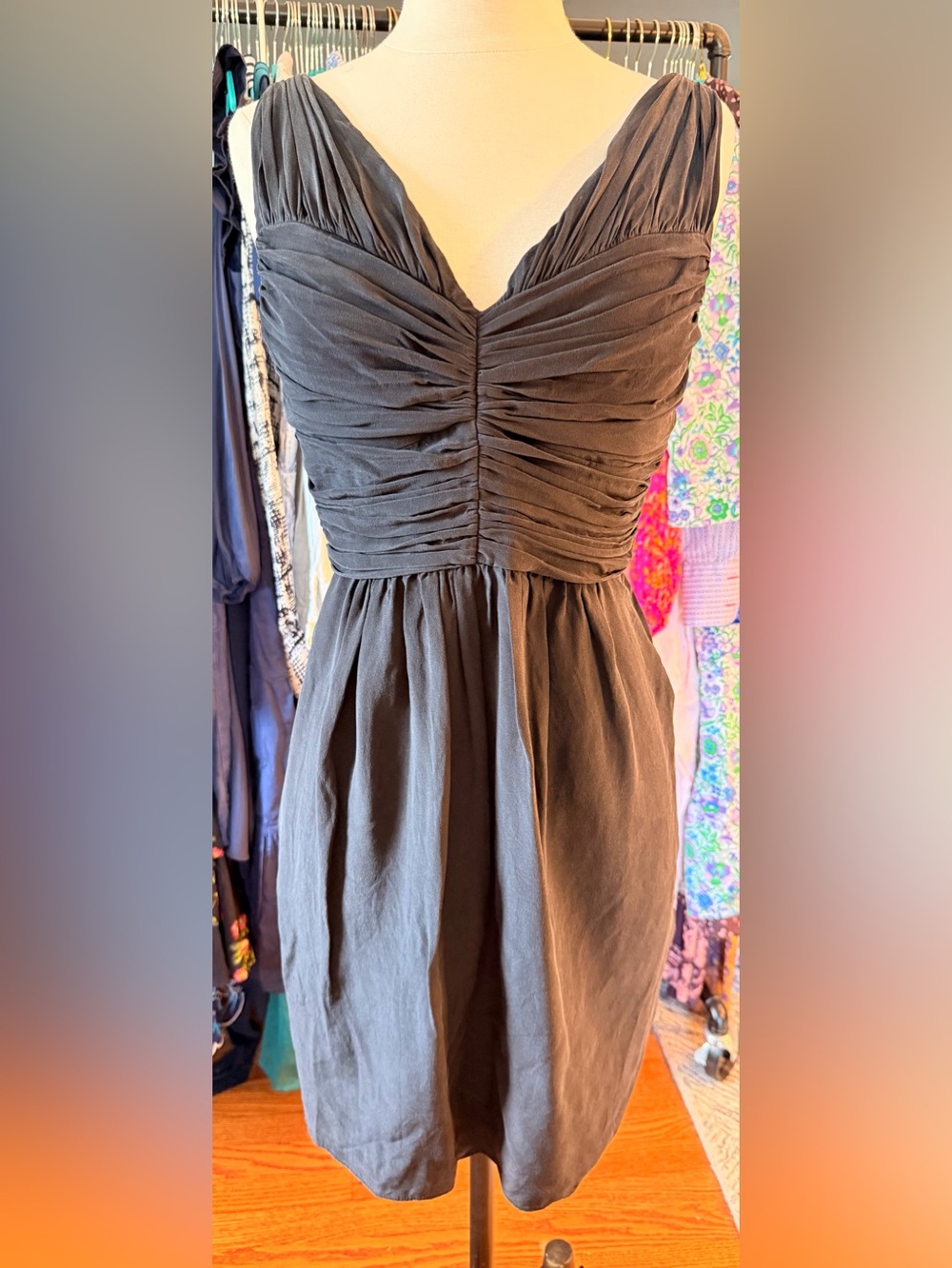 SHOSHANNA Black Silk Cocktail Dress